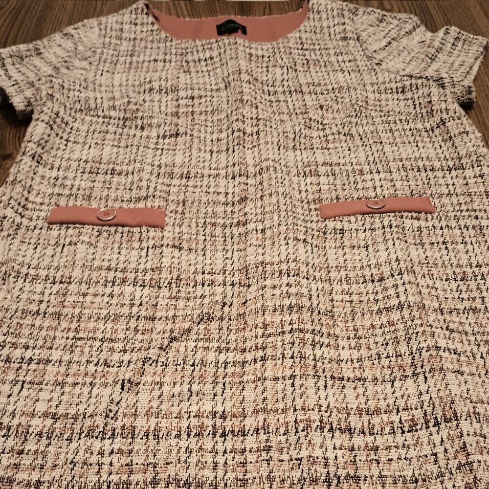 Nordstrom Connected Apparel Size 18 Cream Tweed Ponte Knit Dress (NWT)